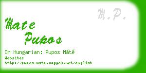 mate pupos business card
